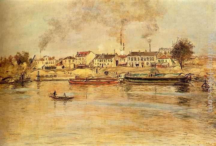 La Seine a Suresnes painting - Jean Francois Raffaelli La Seine a Suresnes art painting